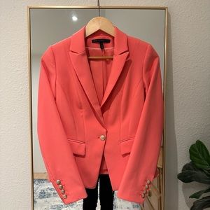 WHITE HOUSE BLACK MARKET Coral Pink Trophy Blazer 0